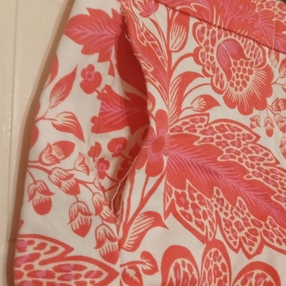 J. Crew High Waist Red and White Floral Shorts - Picture 4 of 7